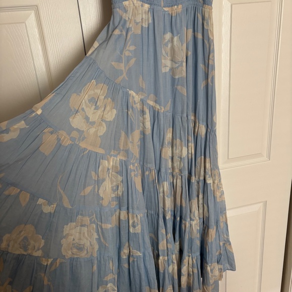 Free People Blue Sundrenched Floral Tiered Maxi Sundress - Picture 13 of 13
